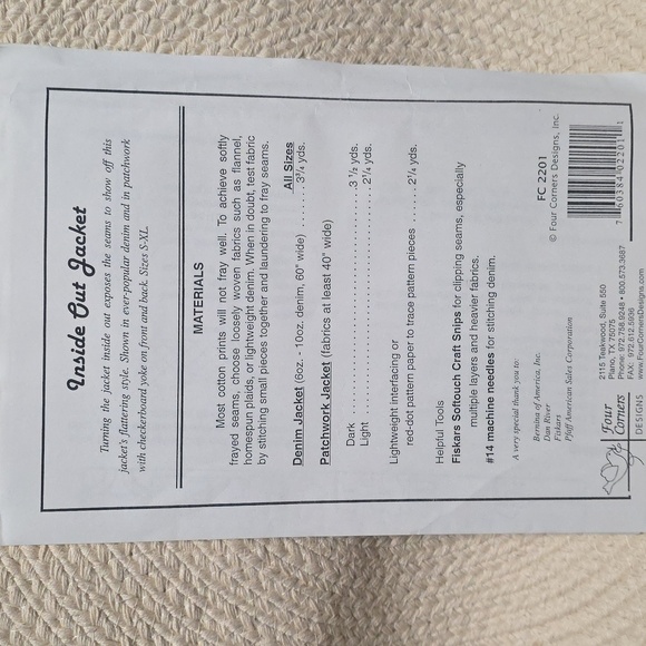 Inside Out Jacket Pattern - Picture 2 of 2